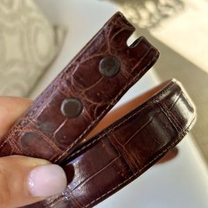 Pat Arieas genuine Alligator brown belt strap Sz 30. 1” wide
